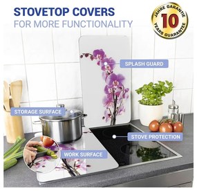 Edzett üveg tűzhely fedőlap szett 2 db-os 30x52 cm Orchid – Wenko