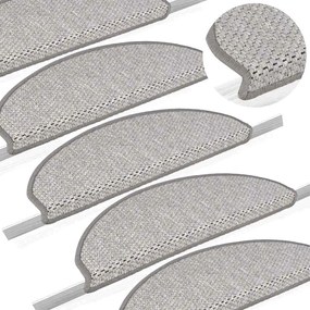 15 db szizál hatású platina öntapadó lépcsőszőnyeg 65x21x4 cm