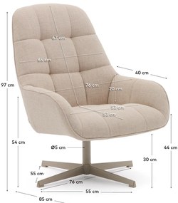 Bézs forgó fotel Jaspe – Kave Home