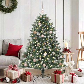 Műkarácsonyfa LED -es lámpákkal Zöld 150cm PVC