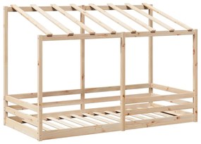 tömör fenyőfa gyerekágy tetővel 100 x 200 cm
