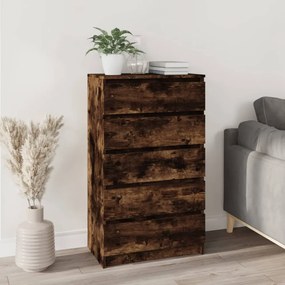 füstös tölgy szerelt fa fiókos szekrény 60 x 36 x 103 cm