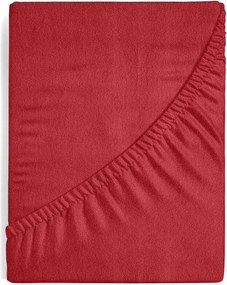 Frotte lepedő piros 180x200 x 20cm kötött pamut, gumis vastag
