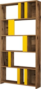 Lima könyvespolc, dió-sárga, 90 cm