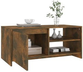 Füstös tölgy színű szerelt fa dohányzóasztal 102 x 50 x 45 cm