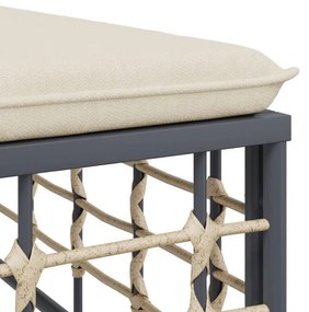 vidaXL 7 részes antracitszürke polyrattan kerti ülőgarnitúra párnákkal