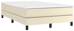 krémszínű műbőr rugós ágykeret 120 x 200 cm
