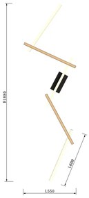 Wofi 7021-506- LED Dimmelhető fali lámpa RIMINI LED/57W/230V barna/fekete