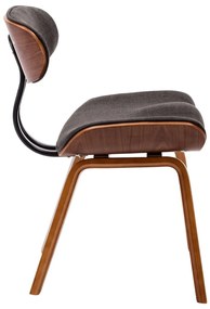 6 db szürke hajlított fa és szövet étkezőszék