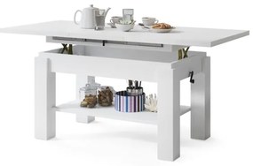 Fehér ADONIS kihúzható konferencia- és étkezőasztal polccal