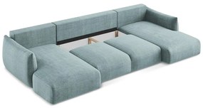 Kék kinyitható sarokkanapé (U alakú) Leila – Makamii