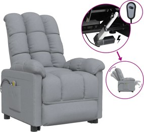 vidaXL világosszürke szövet elektromos masszázsfotel