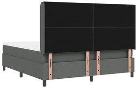 Boxspring Ágy Mattal &amp; LED Sötétszürke 180x200 cm Szövet