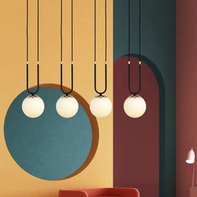 Csillár zsinóron GLAM 4xE14/10W/230V fekete