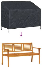 Kerti Pad Borító Fekete 134 x 70 x 65 / 94 cm 210D szövet