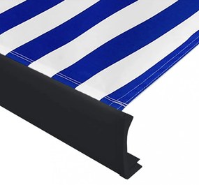 kék és fehér motorizált kazettás napellenző 400 x 300 cm