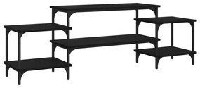 fekete szerelt fa TV-szekrény 157x35x52 cm
