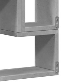 betonszürke szerelt fa fali polc 96x12x64 cm