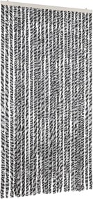 vidaXL szürke és fekete és fehér zsenília rovarfüggöny 100 x 230 cm