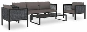 vidaXL 6 részes antracitszürke kerti polyrattan ülőgarnitúra párnákkal