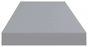 2 db szürke MDF lebegő fali polc 80 x 23,5 x 3,8 cm