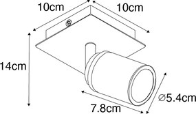 Fürdőszoba spotlámpa fekete négyzet alakú IP44 WiFi GU10-el - Ducha