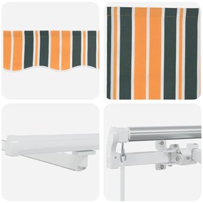 Kézi Behúzható Napellenző LED-del Zöld és Sárga 600x350 cm