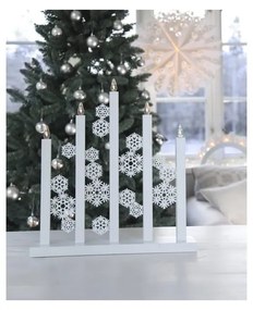 Snowfall fehér LED gyertyatartó, magasság 36 cm - Star Trading