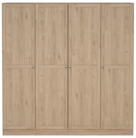 Natúr színű ruhásszekrény tölgyfa dekorral 195,5x200 cm Billund – Tvilum