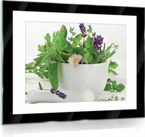 Üvegfestmény a konyhába Gyógynövények fotó 80x60