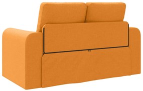 Padló Sofa Ágy 2 az 1-ben Sötét Sárga 148x71x83 cm Textil