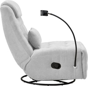 Luxus forgó fotel, hintafotel, világosszürke, UMBRO