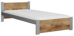 Ágy IKAROS 90 x 200 cm, tölgy artisan/szürke Ágyrács: Léces ágyrács, Matrac: Somnia matrac 18 cm