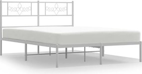 vidaXL fehér fém ágykeret fejtámlával 120 x 200 cm