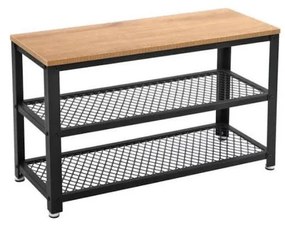 DAVOR cipős szekrény barna/fekete