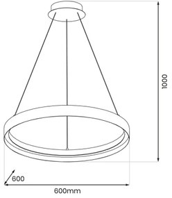 LED Csillár zsinóron ORBITA LED/52W/230V fehér/fekete