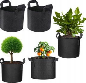 5 Db Ültető Táska Zöldség Virágcserép Filc Táska 35x25cm