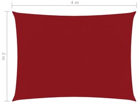 vidaXL piros téglalap alakú oxford-szövet napvitorla 2 x 4 m