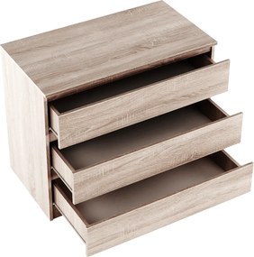 3 fiókos komód, tölgy sonoma, HANY NEW 003