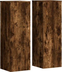 vidaXL 2 db füstös tölgy szerelt fa növénytartó állvány 33x33x100 cm