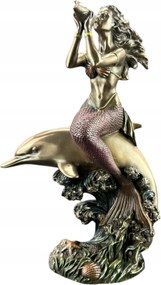 Hableány szobor delfin hátán Veronese WU78235A4