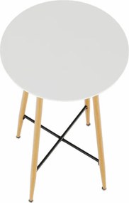 Bárasztal, fehér/tölgy, átmérő 60 cm, IMAM