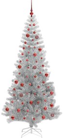 Karácsonyfa 300 LED-del állvánnyal Ezüst 210 cm PET