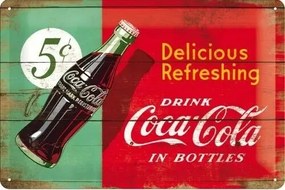 Fém tábla Coca-Cola - Delicious Refreshing, (30 x 20 cm)
