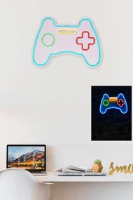 Műanyag LED-es fali dekoráció, Play Station Gaming Controller - Blue