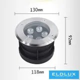 UNIVERSO Taposólámpa LED 5w 600lm 3000k 30° IP67 acél Ø130-Ø118x92mm