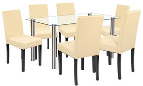 Cadiz 6+1 étkező garnitúra fehér-bézs