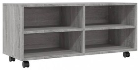 szürke sonoma színű szerelt fa TV-szekrény görgőkkel 90x35x35cm