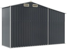 antracitszürke horganyzott acél kerti fészer 277x93x179 cm