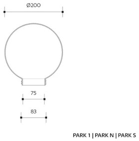 Pótló árnyékoló PARK E27 falikarhoz, prizmatikus, 20 cm átm.